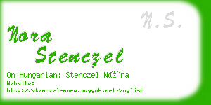 nora stenczel business card